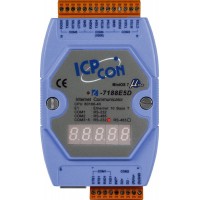 I-7188E5D Ethernet til 4xRS-232 & 1xRS485 port-konverter med LED display